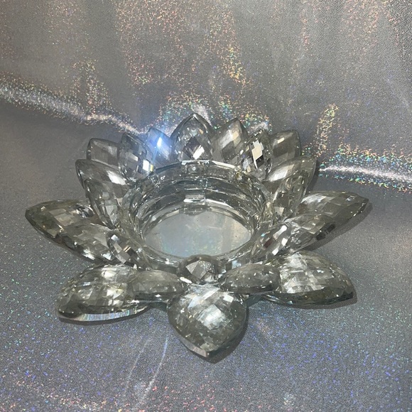 Crystal candle light holder shiny silver mirrored stunning luxury candle decor - Picture 4 of 7